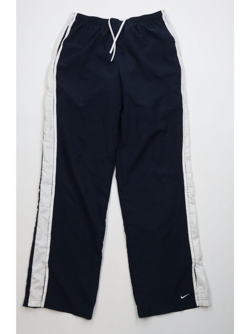 Vtg Y2K Nike Womens Large Travis Scott Mini Swoosh Flared Wide Leg Pants Blue